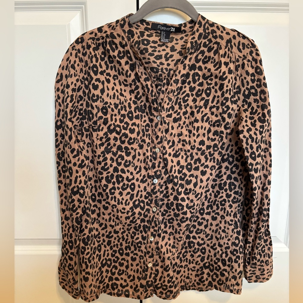 Leopard button down shirt